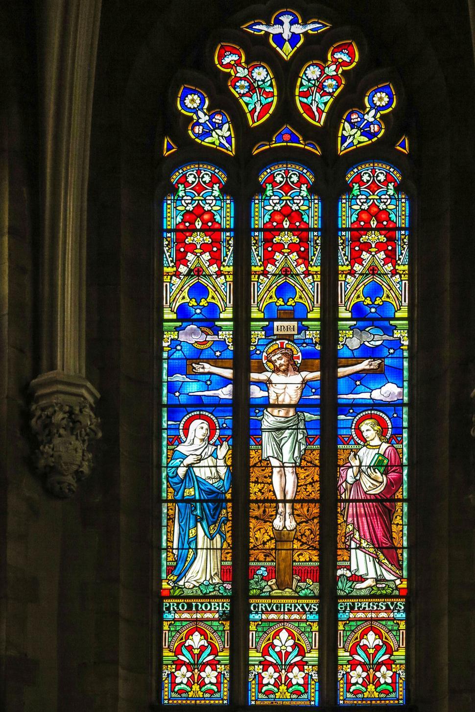 Free Image of Stained glass scene 