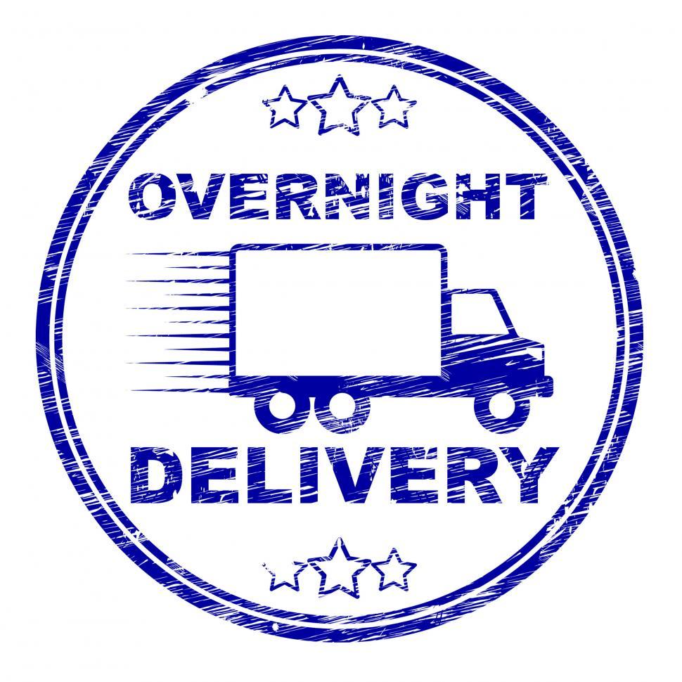 Free Image of Overnight Delivery Stamp Shows Next Day And Courier 