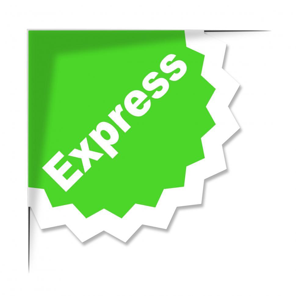 Free Image of Express Delivery Label Shows High Speed And Courier 