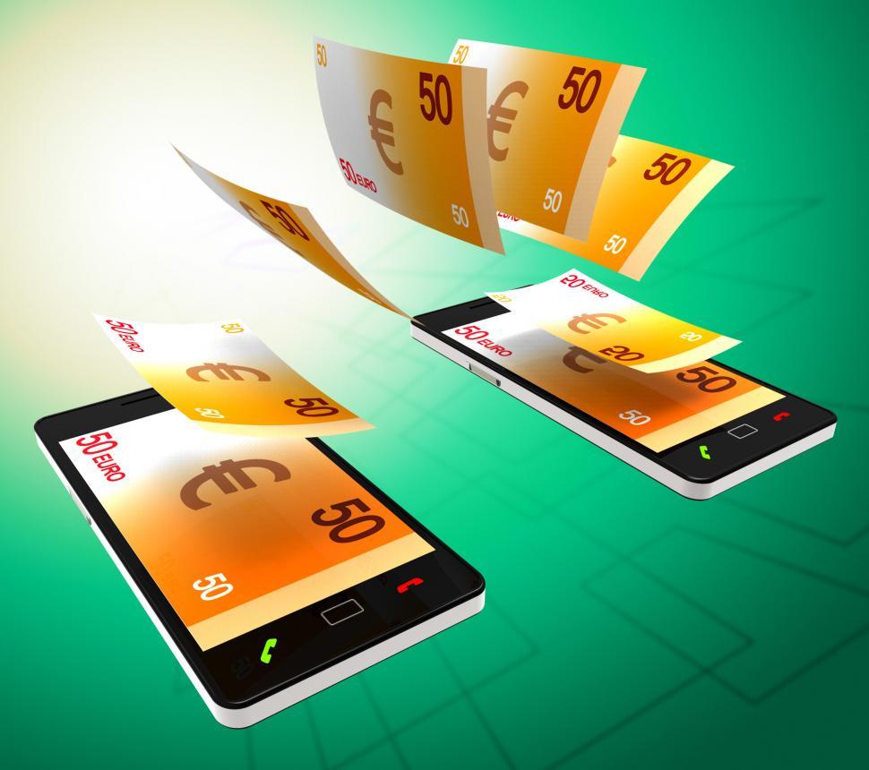 Free Image of Euros Transfer Represents Cellphone Money And Banking 