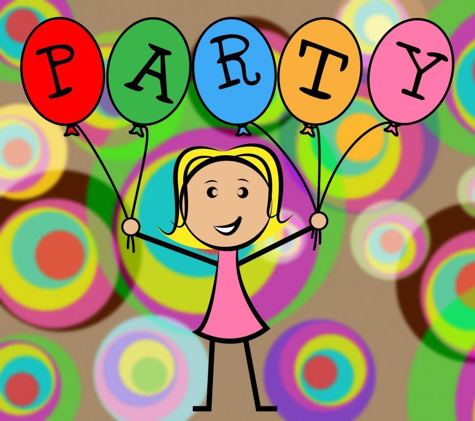 Free Image of Party Balloons Represents Young Woman And Kids 