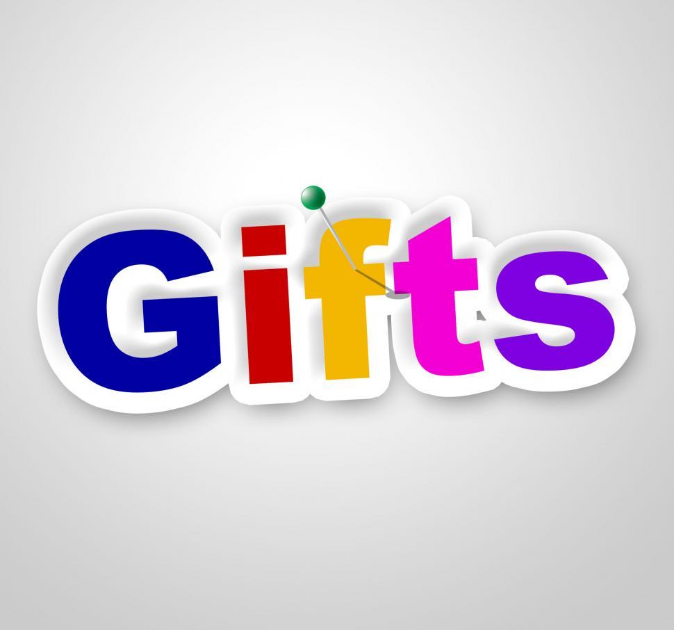 Free Image of Gifts Sign Shows Box Giftbox And Gift-Box 