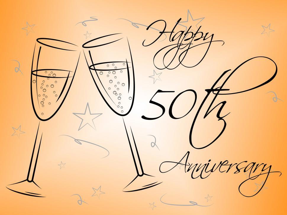 Free Image of Happy Fiftieth Anniversary Means Romantic Annual And Message 