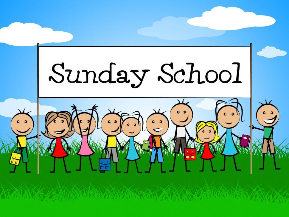 Free Image of Sunday School Banner Indicates Youths Child And Faith 