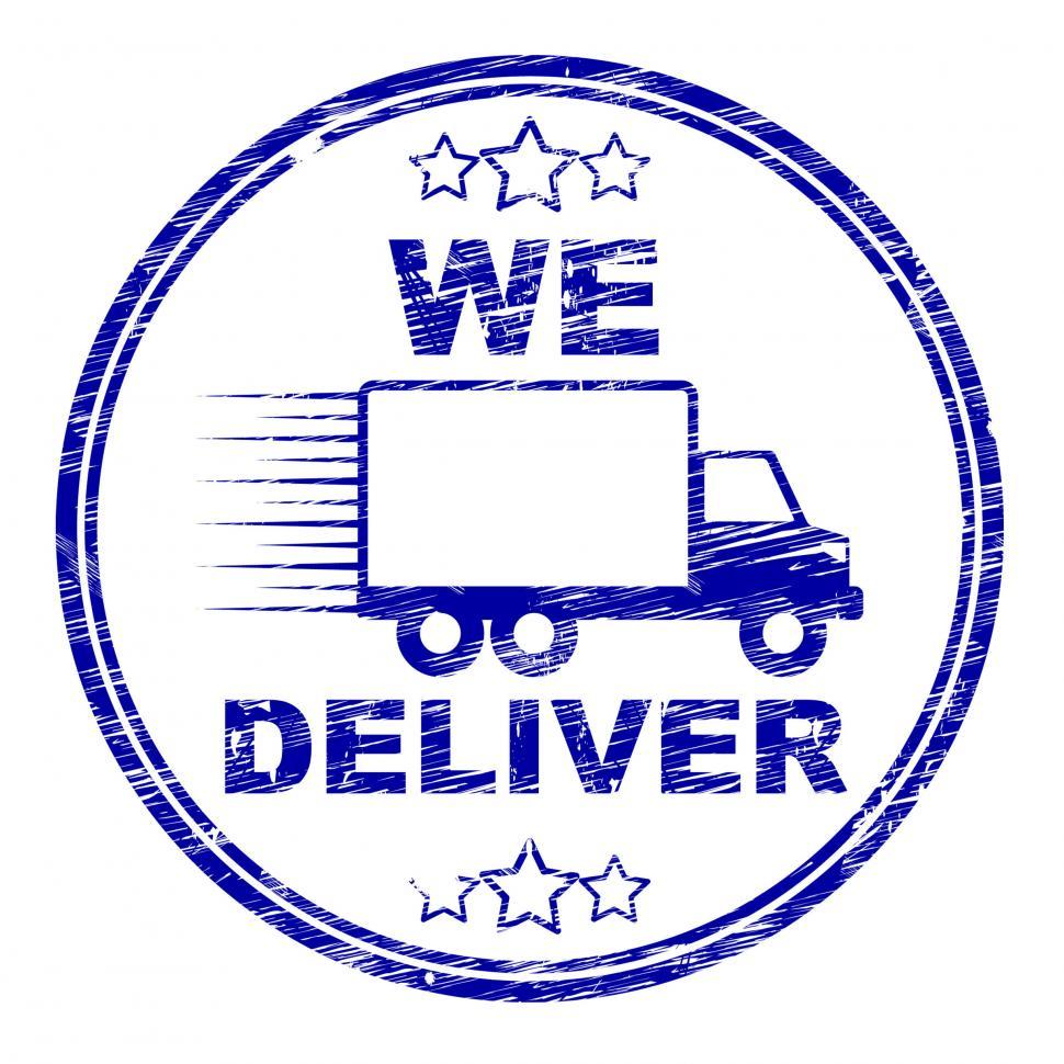 Free Image of We Deliver Stamp Shows Transportation Delivery And Post 