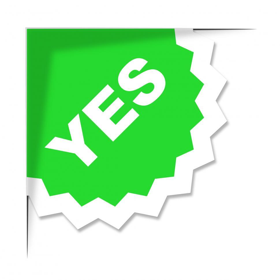 Free Image of Yes Label Represents All Right And Ok 