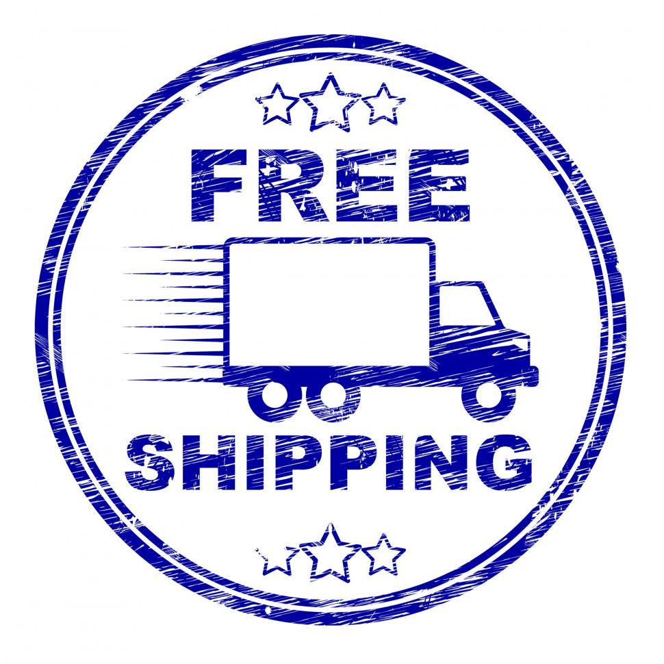 Free Image of Free Shipping Stamp Represents For Nothing And Complimentary 