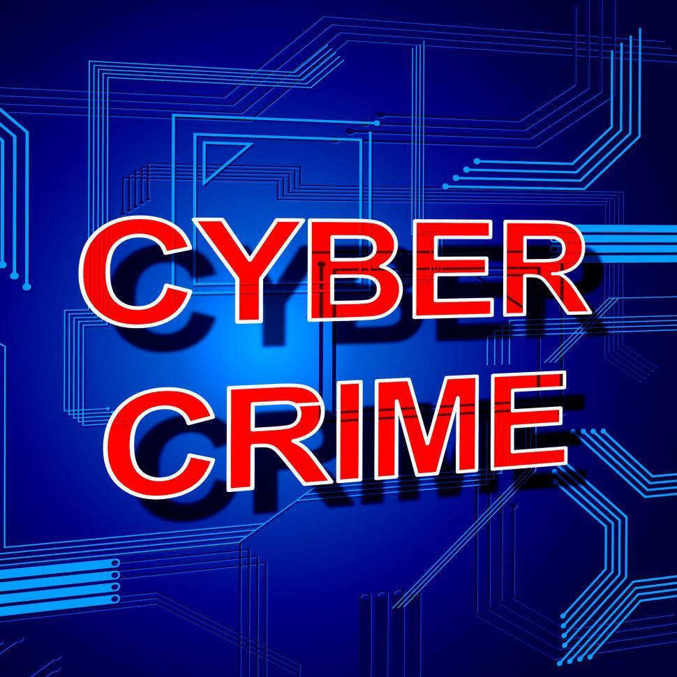 Free Image of Cyber Crime Sign Shows Theft Spyware And Security 