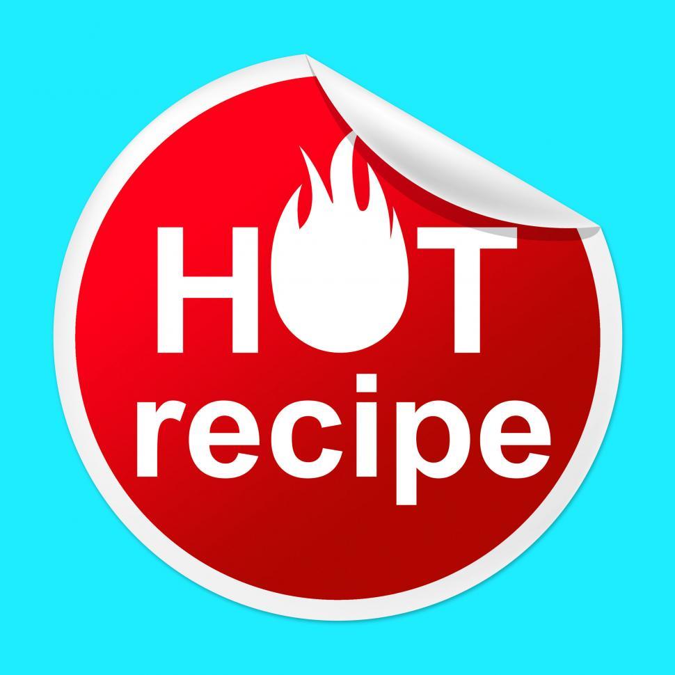 Free Image of Hot Recipe Sticker Means Prepare Food And Book 
