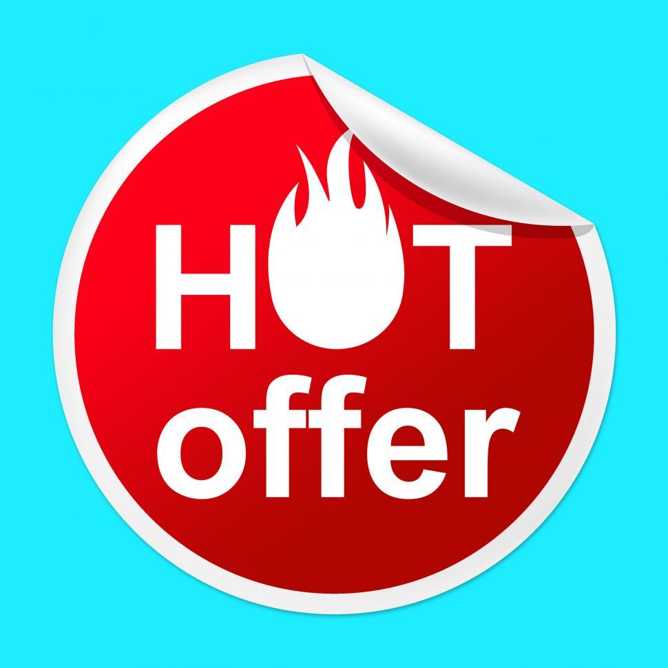 Free Image of Hot Offer Sticker Means Number One And Cheap 