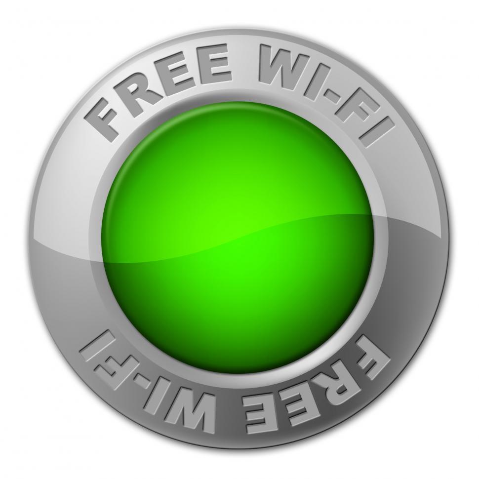 Free Image of Free Wifi Button Shows With Our Compliments And Access 