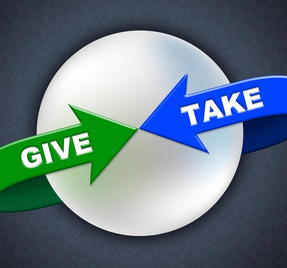 Free Image of Give Take Arrows Shows Donated Proffer And Taking 