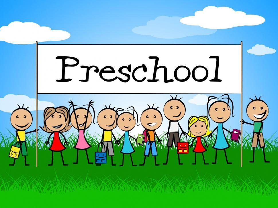 Free Image of Preschool Kids Banner Represents Day Care And Child 