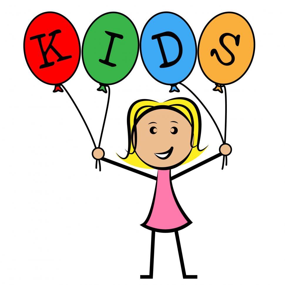 Free Image of Kids Balloons Means Young Woman And Youngsters 