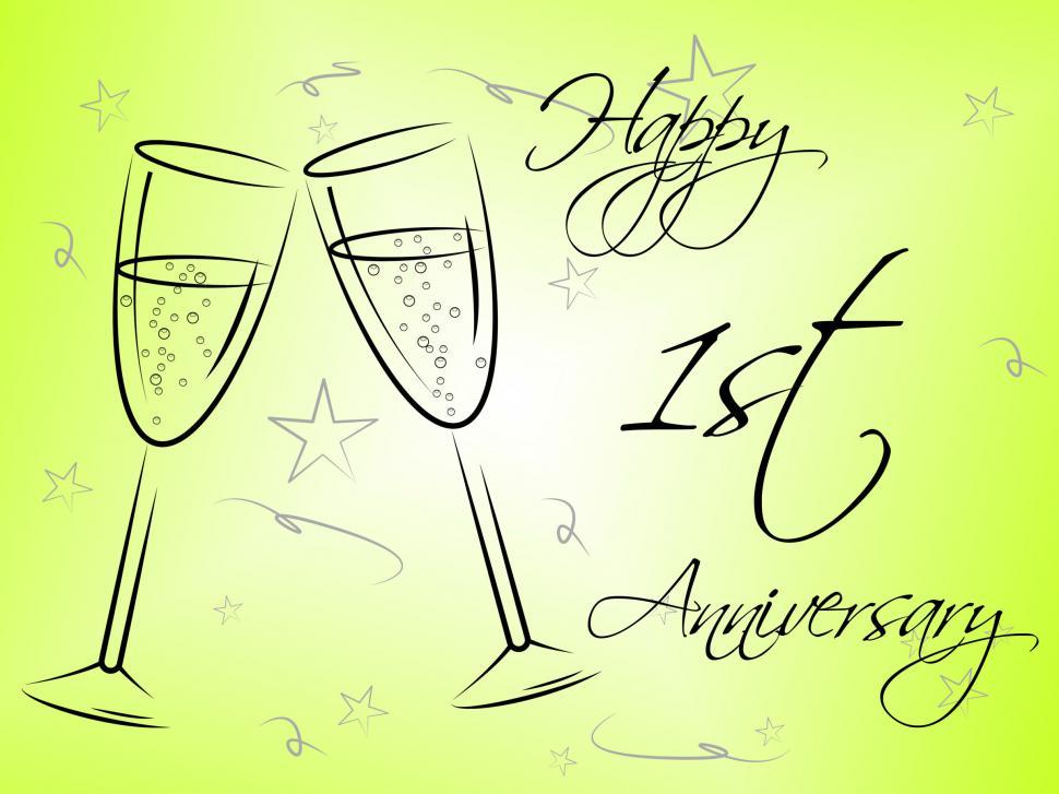 Free Image of Happy First Anniversary Indicates Celebration Celebrations And R 