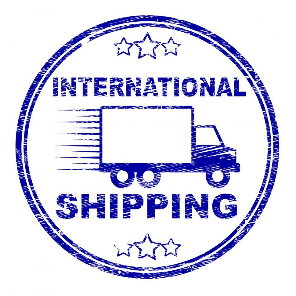 Free Image of International Shipping Stamp Indicates Across The Globe And Coun 