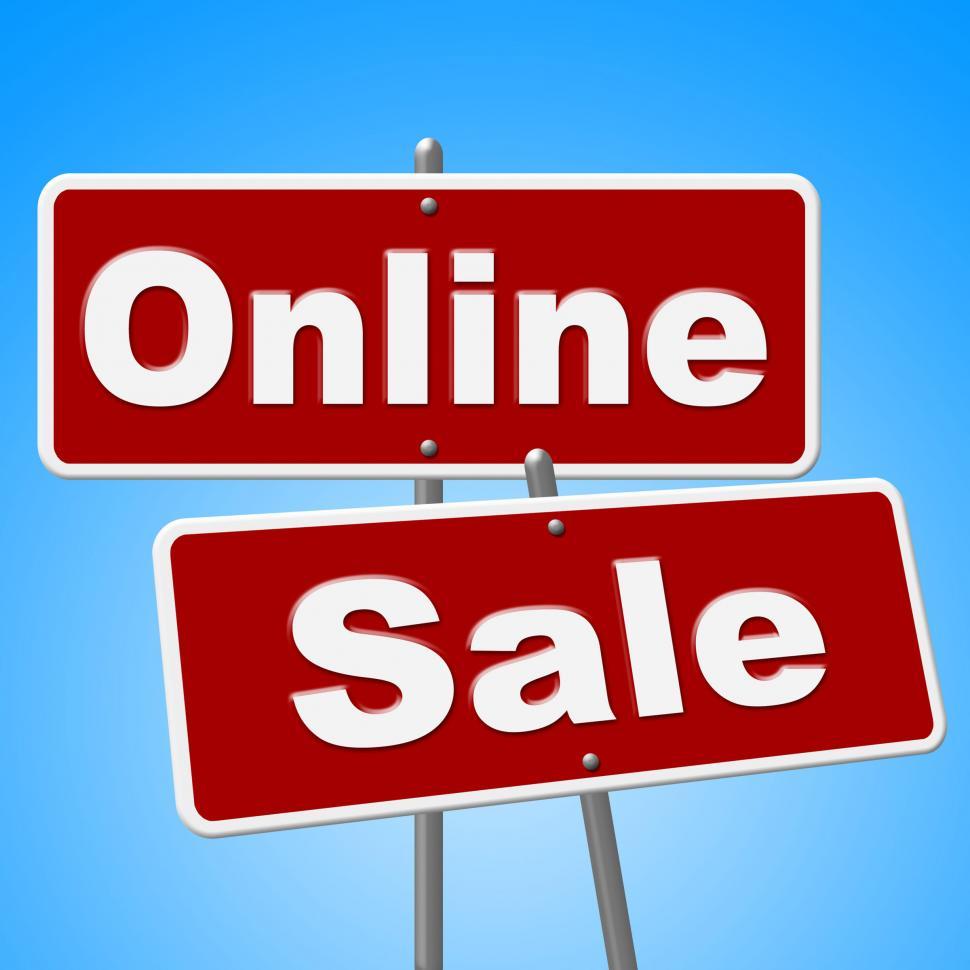 Free Image of Online Sale Signs Shows Web Site And Retail 