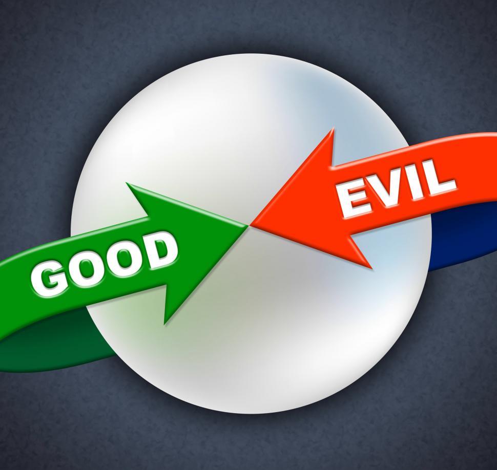Free Image of Good Evil Arrows Indicates All Right And Awesome 