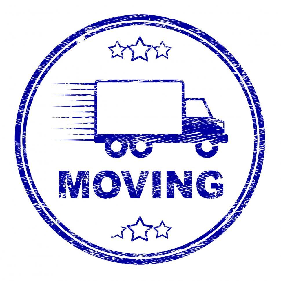 Free Image of Moving House Stamp Represents Change Of Residence And Lorry 