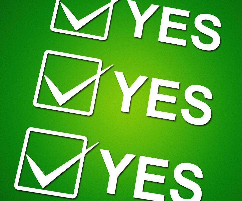 Free Image of Yes Ticks Indicates Correct Ok And Agreement 