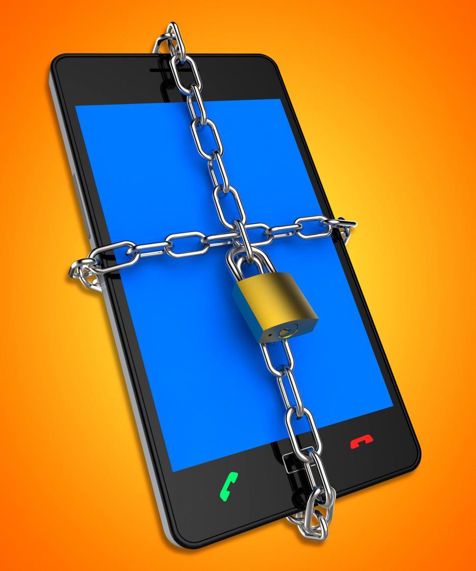 Free Image of Smartphone Locked Shows Web Protect And Unauthorized 
