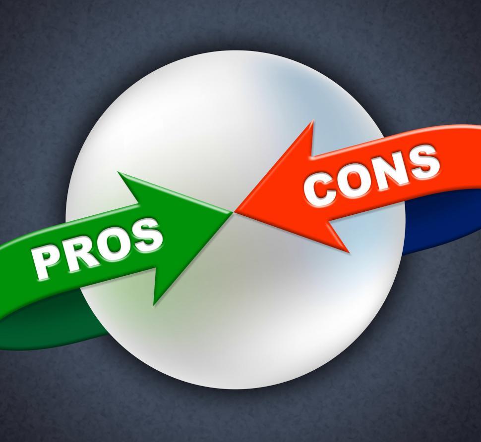 Free Image of Pros Cons Arrows Shows All Right And Ok 