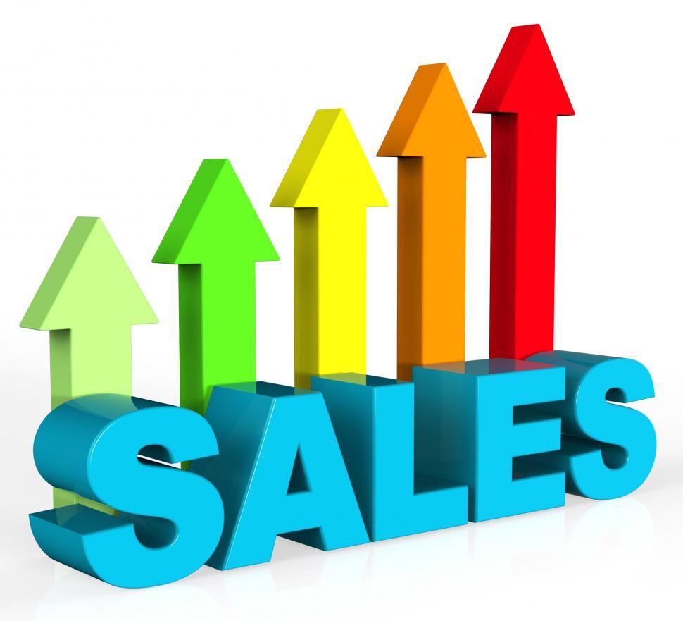 Download Free Stock Photo of Increase Sales Shows Success Trading And Improvement 
