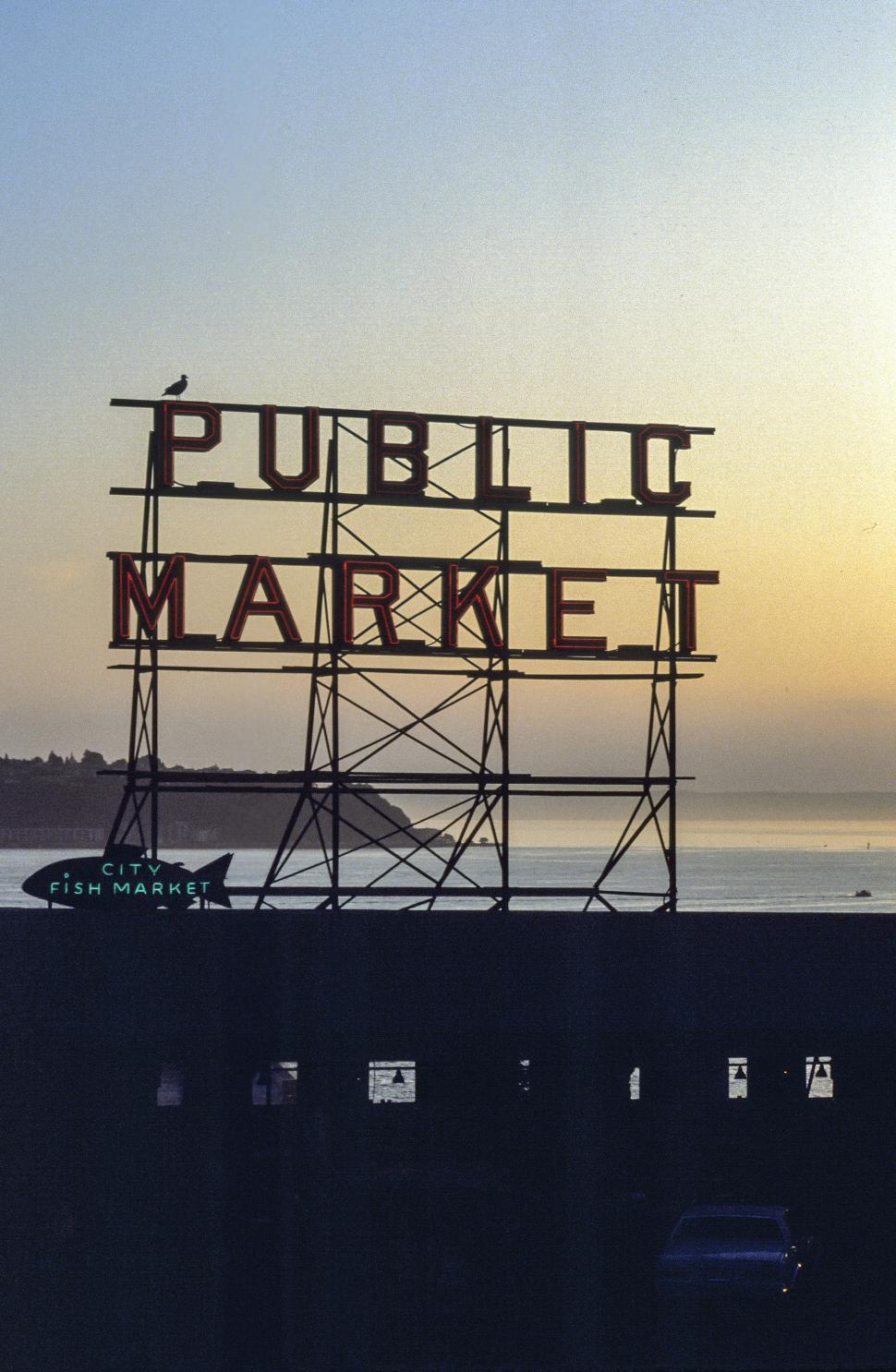 Free Image of Public Market Sign silhouette 