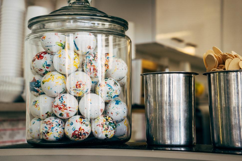 Free Image of Glass Jar Filled With White Eggs 