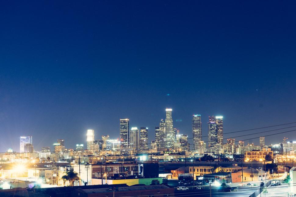 Free Image of City Night View From Rooftop 