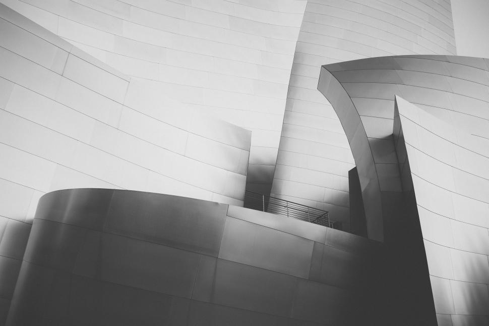 Free Image of Architectural Contrast: Black and White Building 