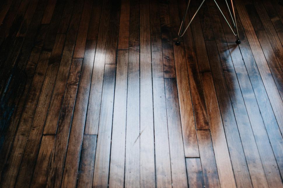 Free Image of Wooden Floor With Chair and Table 