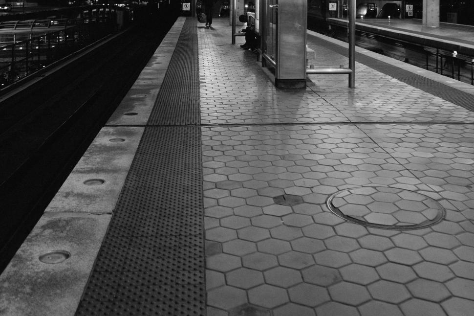 Free Image of Train Station in Black and White 