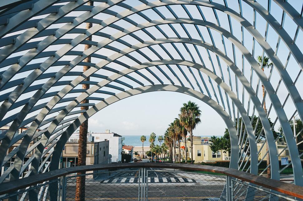 Free Image of Metal Structure and Palm Trees 