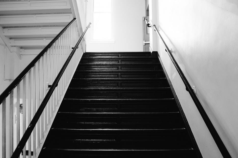 Free Image of Stairway Ascending in Monochrome 