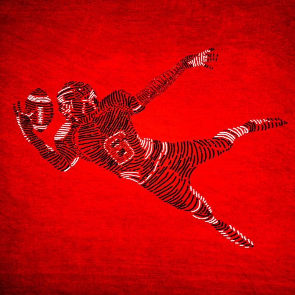 Free Image of American Football Player on Red Background - Abstract Illustrati 