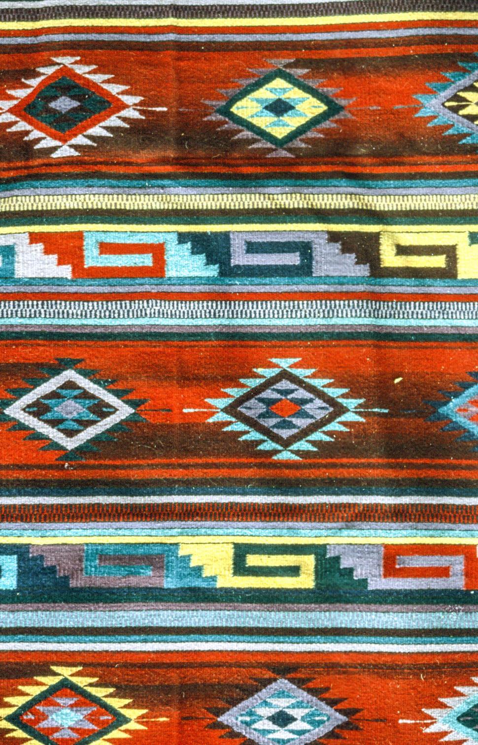 Free Image of Woven Native American Rug 