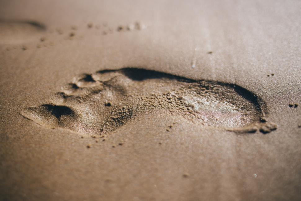 Free Image of Persons Footprints in the Sand 