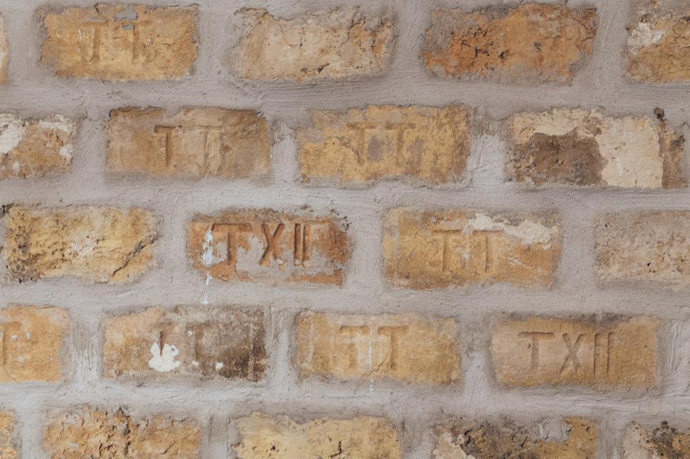 Free Image of Brick Wall With Clock Close Up 