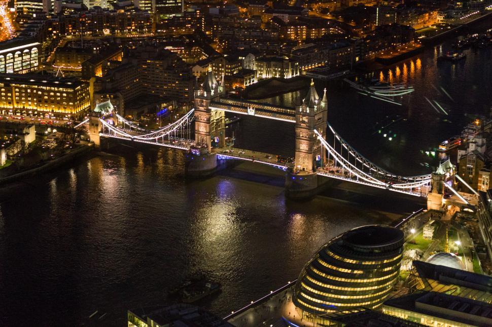 Free Image of Aerial View of London City at Night 
