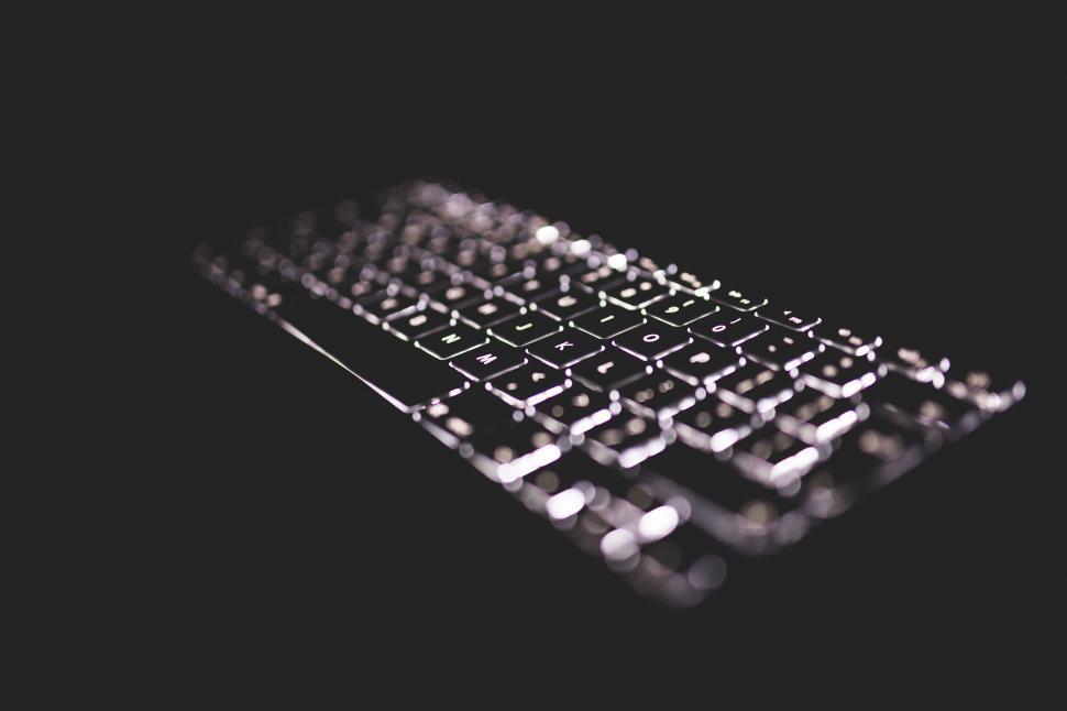 Free Image of Monochrome Keyboard on Desk 