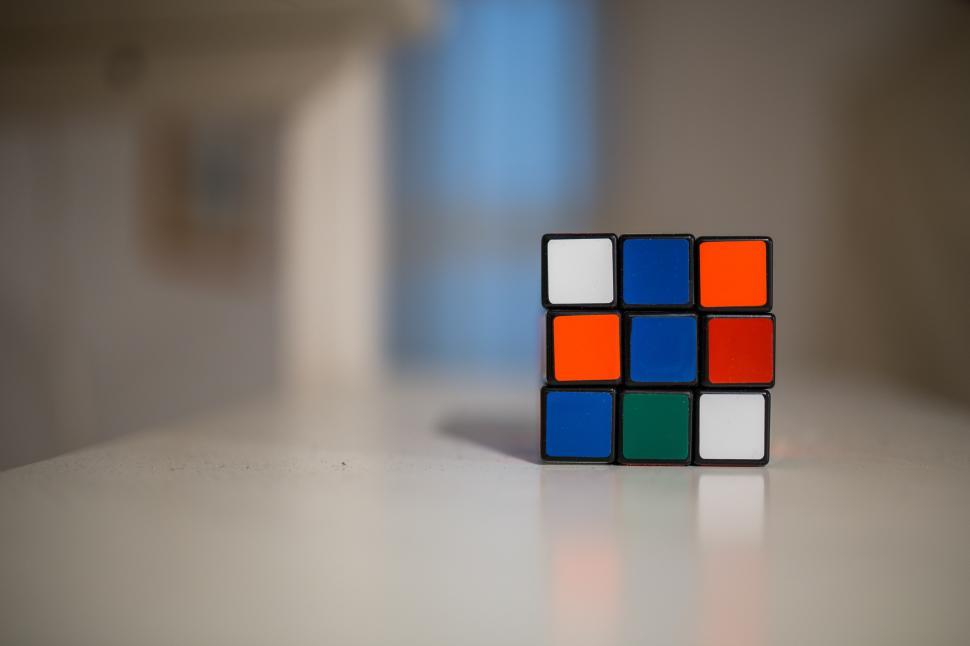Free Image of Rubik Cube on Table 