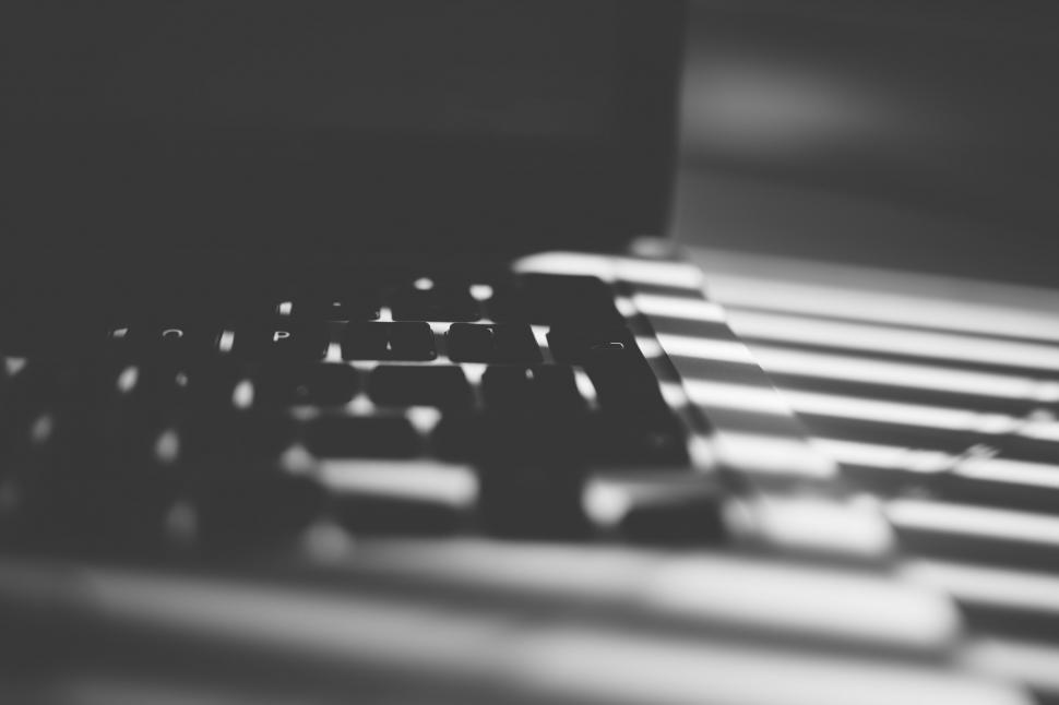 Free Image of Monochrome Image of a Keyboard 