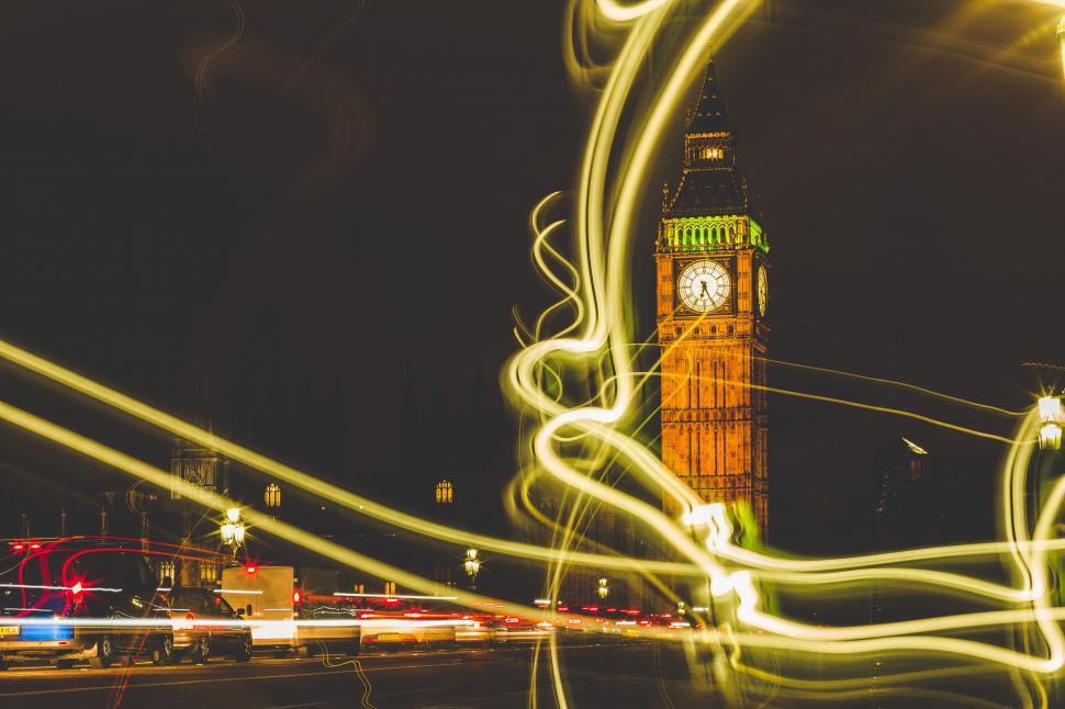 Free Image of The Iconic Big Ben Clock Tower Dominating the City of London 