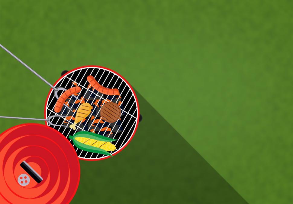 Free Image of Barbecue - BBQ Illustration with Copyspace 