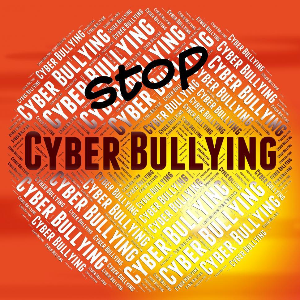 Free Image of Stop Cyber Bullying Indicates Warning Sign And Web 