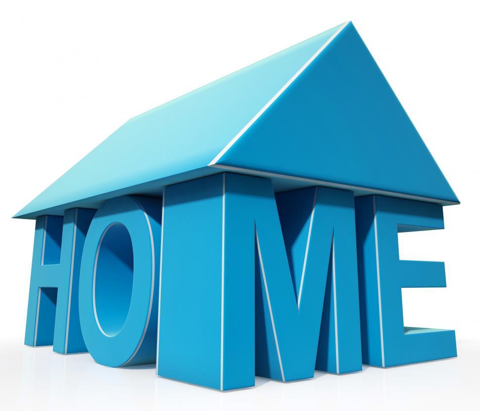 Free Image of House Word Icon Shows House For Sale 