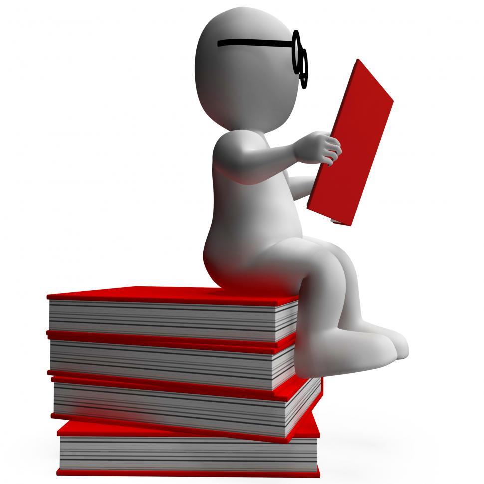 Free Image of Student Reading Books Shows Studious 