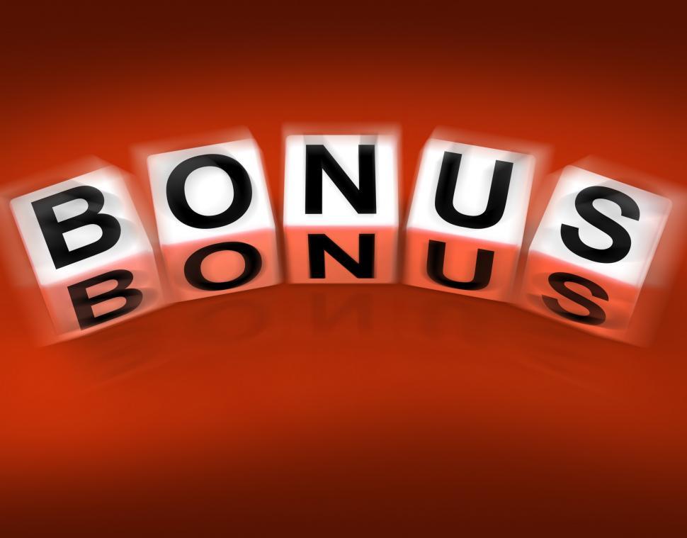 Free Image of Bonus Blocks Displays Promotional Gratuity Benefits and Bonuses 