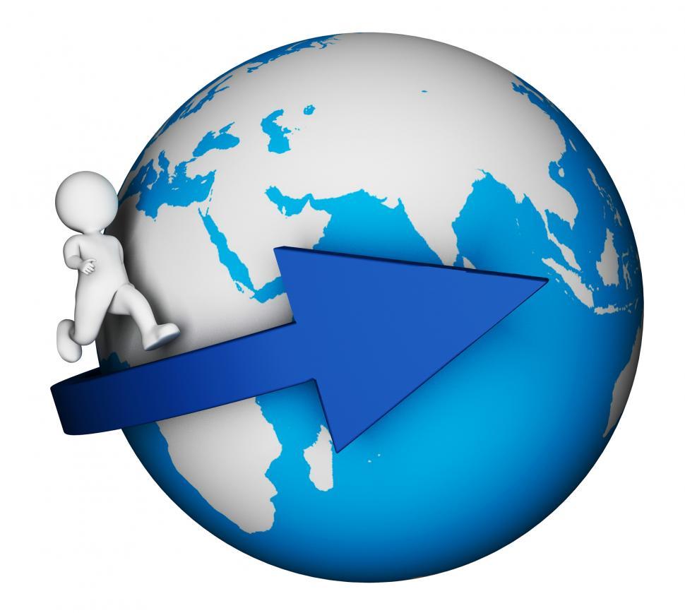 Free Image of Character Globe Indicates Global Earth And Man 3d Rendering 